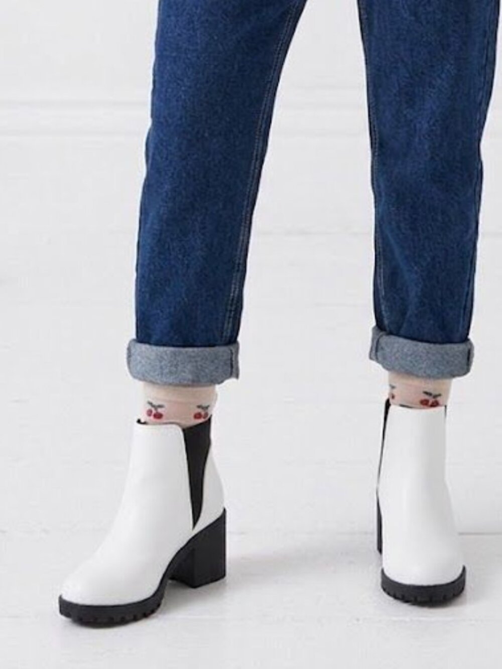 White Black Dirty Laundry Chunky Lug Sole Ankle Boots Shoes US 11 (10W)